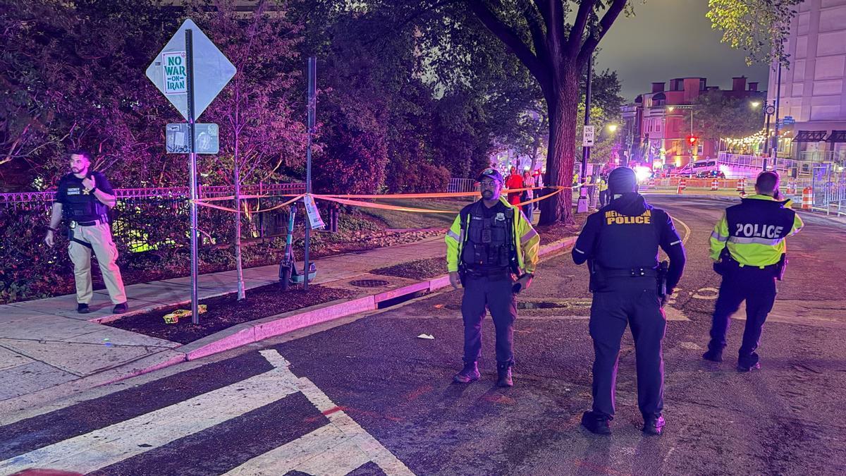 La Policía en el lugar del ataque.