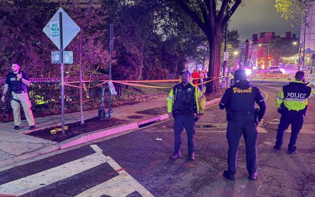 La Policía en el lugar del ataque.