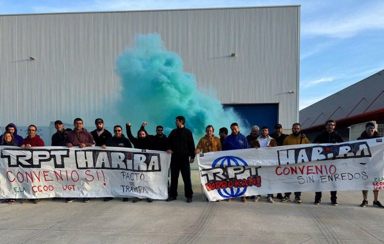 Protesta de los trabajadores de Tubos Reunidos, esta semana. Foto: ELA 