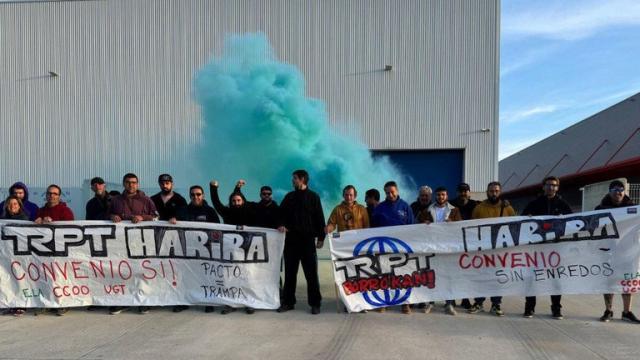 Protesta de los trabajadores de Tubos Reunidos, esta semana. Foto: ELA 