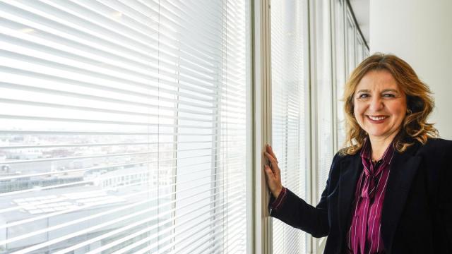 Tamara Yagüe, presidenta de Confebask, en la sede de la patronal en Bilbao.