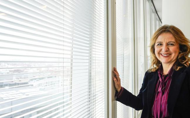 Tamara Yagüe, presidenta de Confebask, en la sede de la patronal en Bilbao.