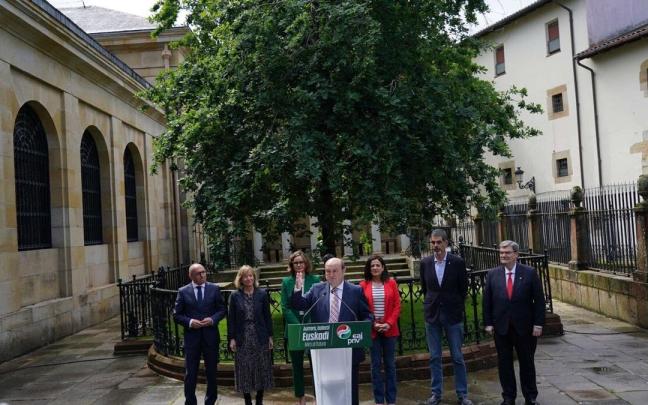 El PNV durante la presentación de su programa para el 28-M. El PNV durante la presentación de su programa para el 28-M.