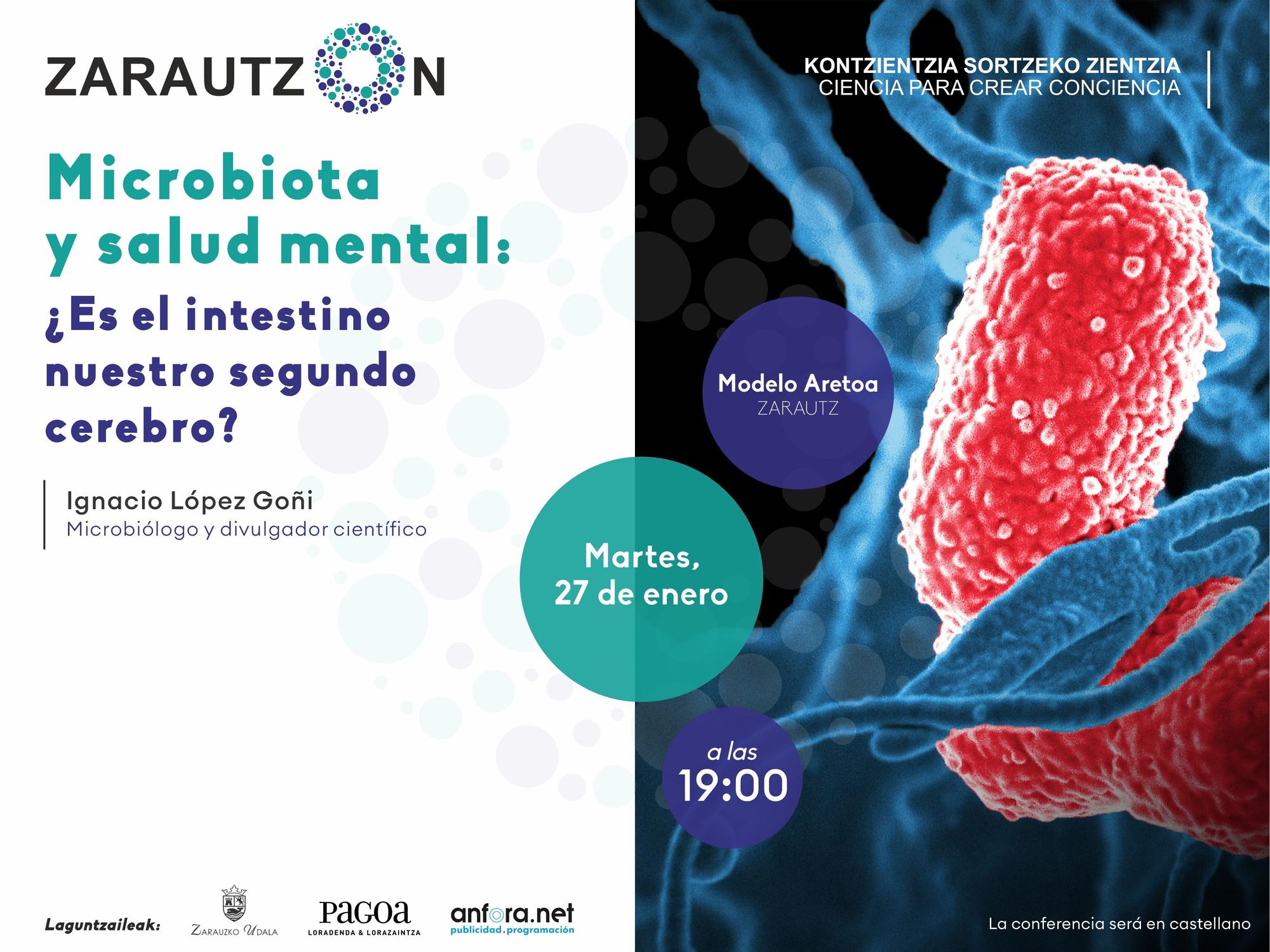 Cartel de la charla de este martes en la sala Modelo de Zarautz.