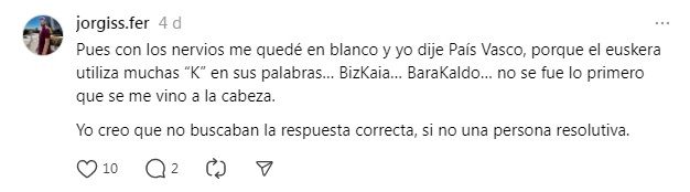 Lo que respondió el joven.
