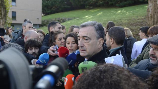 El presidente del EBB, Aitor Esteban, en Gernika
