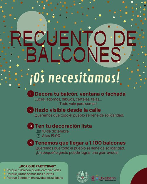 El recuento de balcones iluminados será este jueves, a partir de las 19.00 horas
