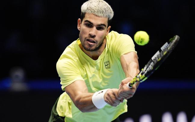 Carlos Alcaraz, en una de sus últimas comparecencias sobre la pista.