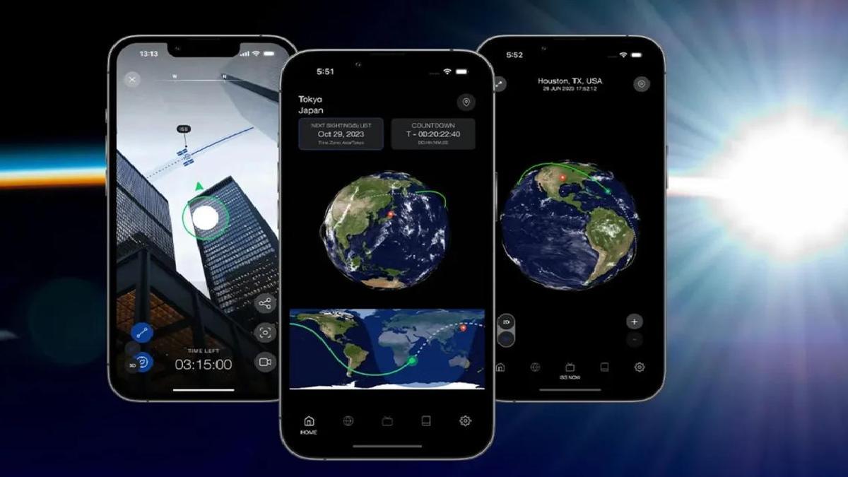 La interfaz de la app para localizar la EEI.