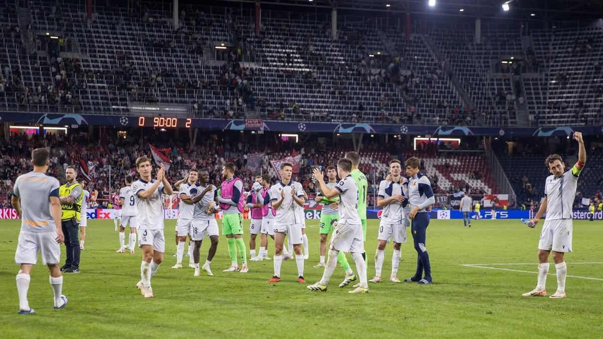 La Real Sociedad brilla con un partidazo en Salzburgo. / LUKAS HUTER / EFE
