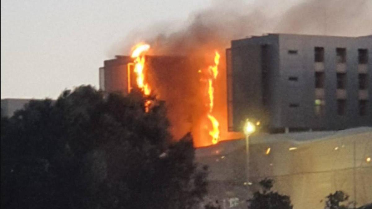 Incendio en el hospital Santa Lucía de Cartagena.