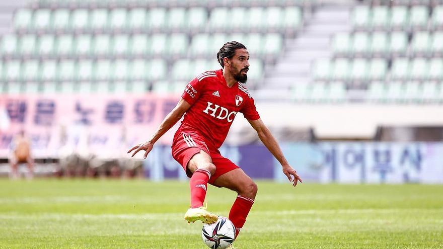 Ryan Edwards, en un partido con su anterior equipo, el Busan Ipark coreano