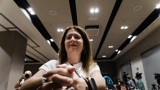 La exmilitante socialista Leire Díez durante una rueda de prensa. / EP La exmilitante socialista Leire Díez durante una rueda de prensa.