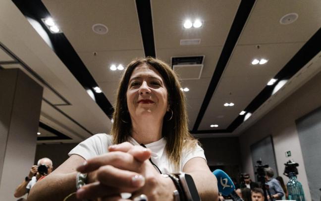 La exmilitante socialista Leire Díez durante una rueda de prensa. / EP La exmilitante socialista Leire Díez durante una rueda de prensa.