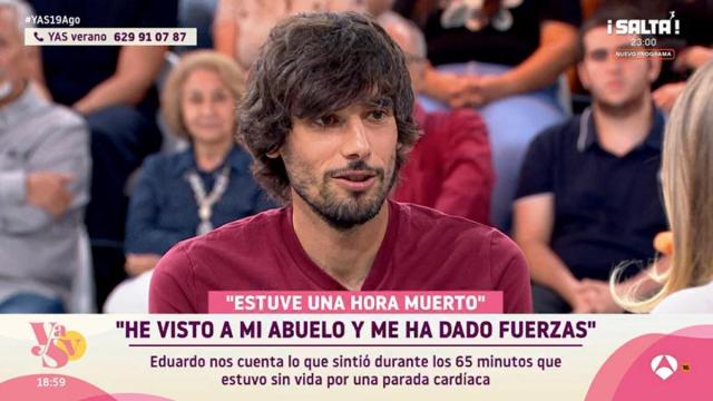 Eduardo sufrió un infarto y estuvo muerto durante una hora.