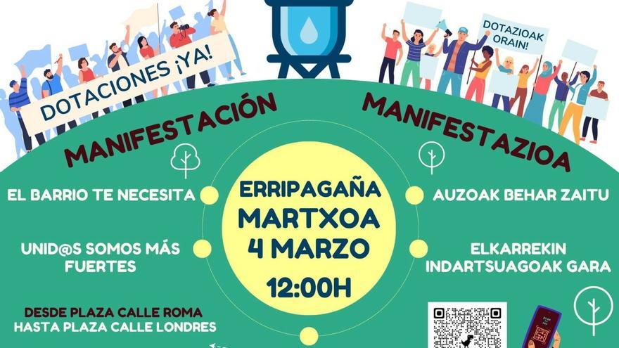 Llamamiento a la manifestación en Erripagaña