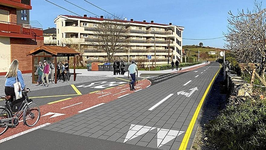 Infografía del futuro carril-bici que discurrirá por la zona. | FOTO: B. U.