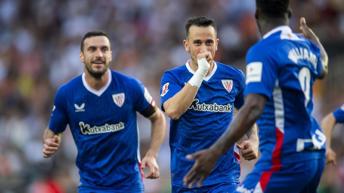 Álex Berenguer celebrando su gol frente al Valencia el pasado fin de semana. Foto: ATHLETIC CLUB