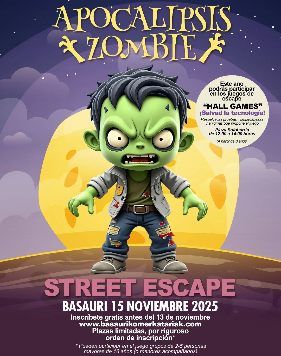 Cartel del juego organizado para este sábado por los comerciantes de Basauri