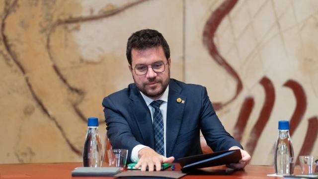 Pere Aragonés, durante la reunión extraordinaria del Govern