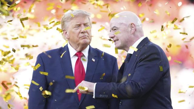 Donald Trump y Gianni Infantino, durante la celebración tras la final de la pasada Copa del Mundo.