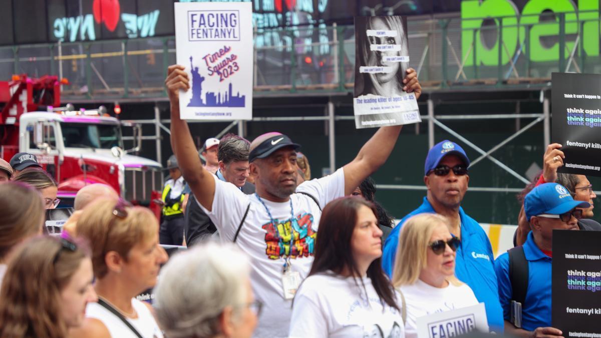Imagen de archivo de una marcha para concienciar sobre el peligro del consumo de fentanilo en EEUU.