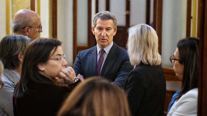 Feijóo, tras un pleno en el Congreso de los Diputados.