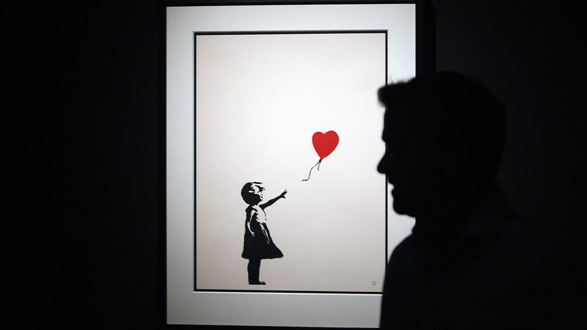 Copia enmarcada de la obra de Banksy 'Niña con globo'