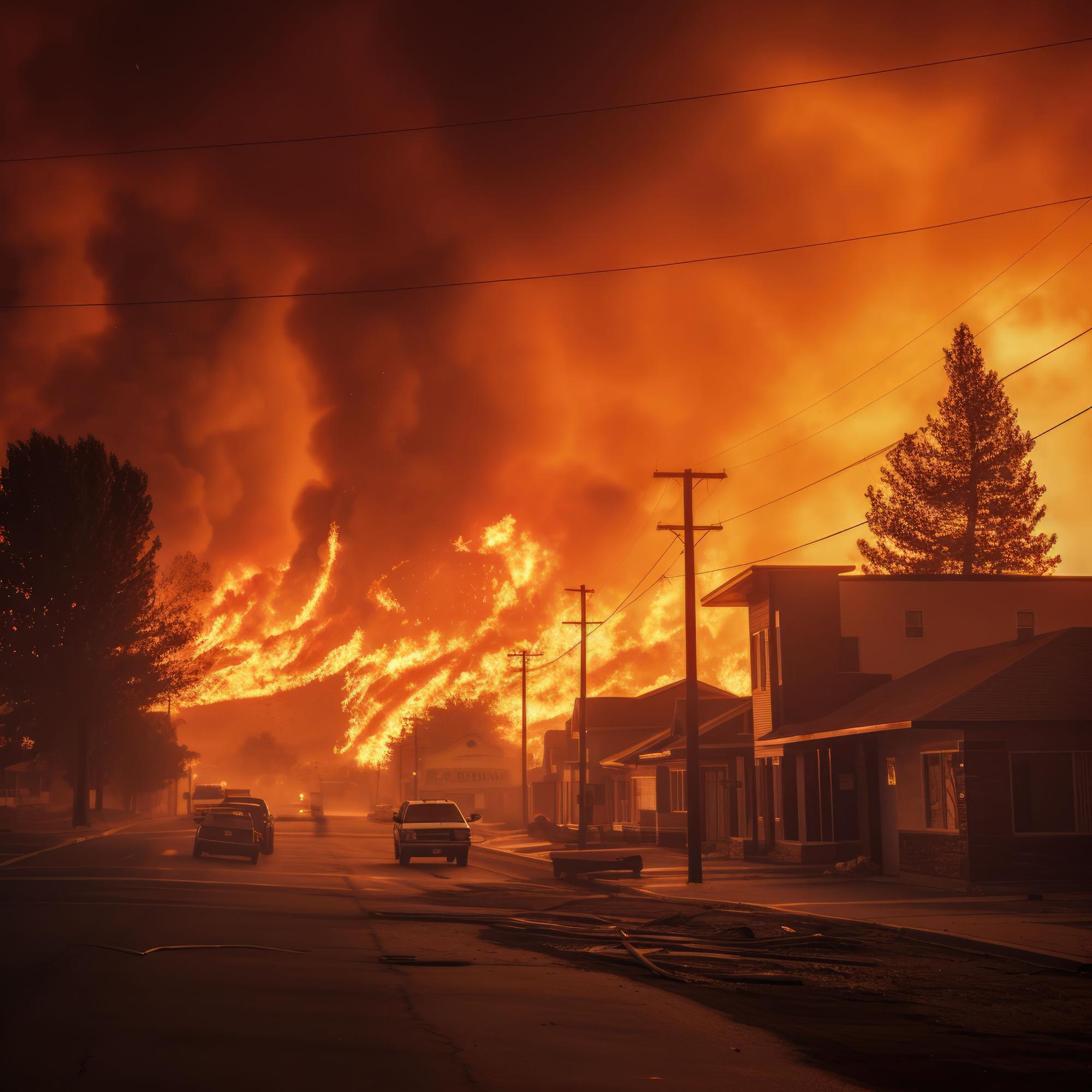 Un incendio en una localidad, en una imagen de archivo.