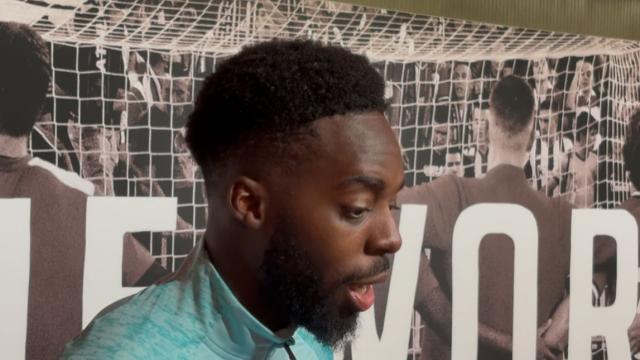 Iñaki Williams ha atendido esta mañana a los medios de comunicación en la zona mixta de San Mamés
