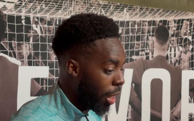 Iñaki Williams ha atendido esta mañana a los medios de comunicación en la zona mixta de San Mamés