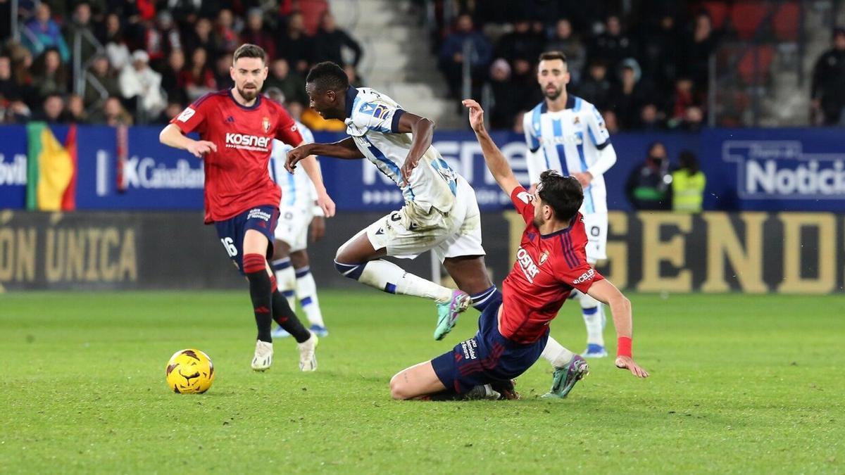 Imagen del Osasuna-Real de diciembre en El Sadar. / JAVIER BERGASA