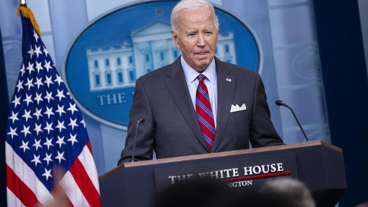 El presidente estadounidense Joe Biden, durante la rueda de prensa en la Casa Blanca