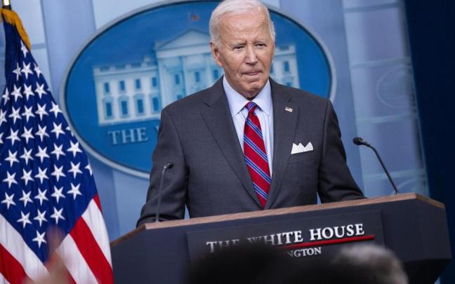 El presidente estadounidense Joe Biden, durante la rueda de prensa en la Casa Blanca