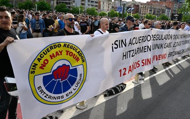 El 'movimiento asindical' de la Ertzaintza, en su manifestación del lunes en Bilbao.