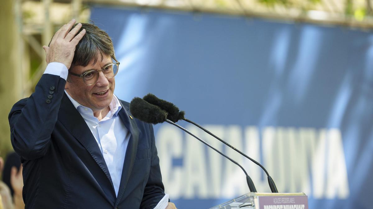 El candidato de JxCat a las elecciones catalanas, Carles Puigdemont.
