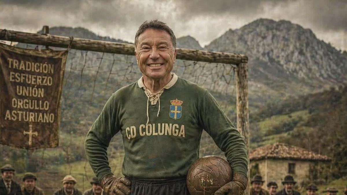 Ángel Mateos, en una imagen compartida por el C.D. Colunga.