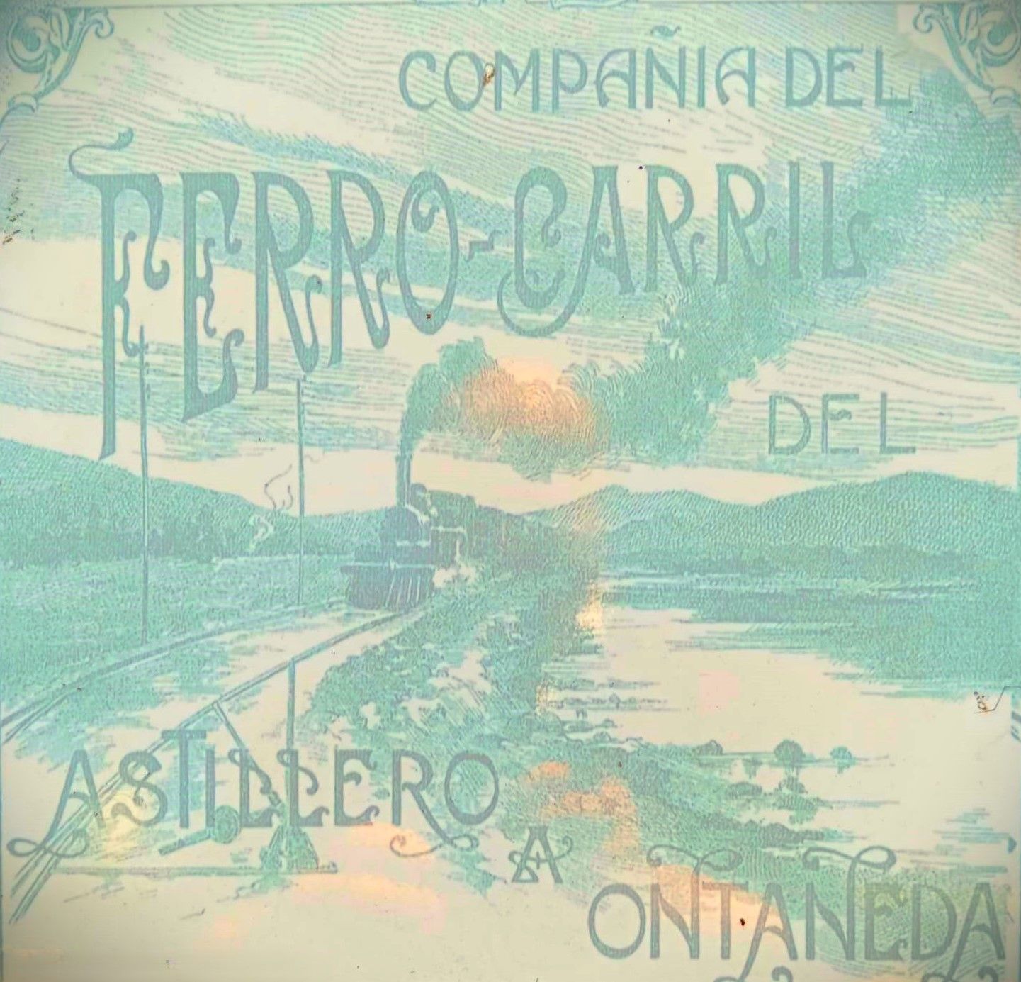 Cartel del ferrocarril Astillero-Ontaneda.