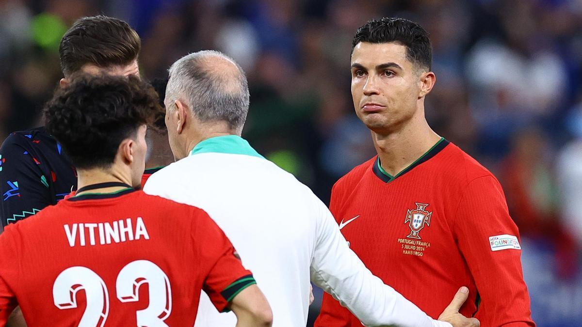 Cristiano Ronaldo tras la derrota de la selección portuguesa.