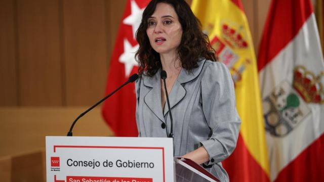 Ayuso, durante su comparecencia.