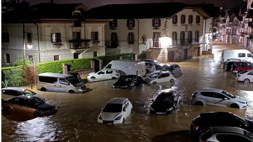 Inundaciones en Bera tras desbordarse la regata Zia DIARIO DE NOTICIAS