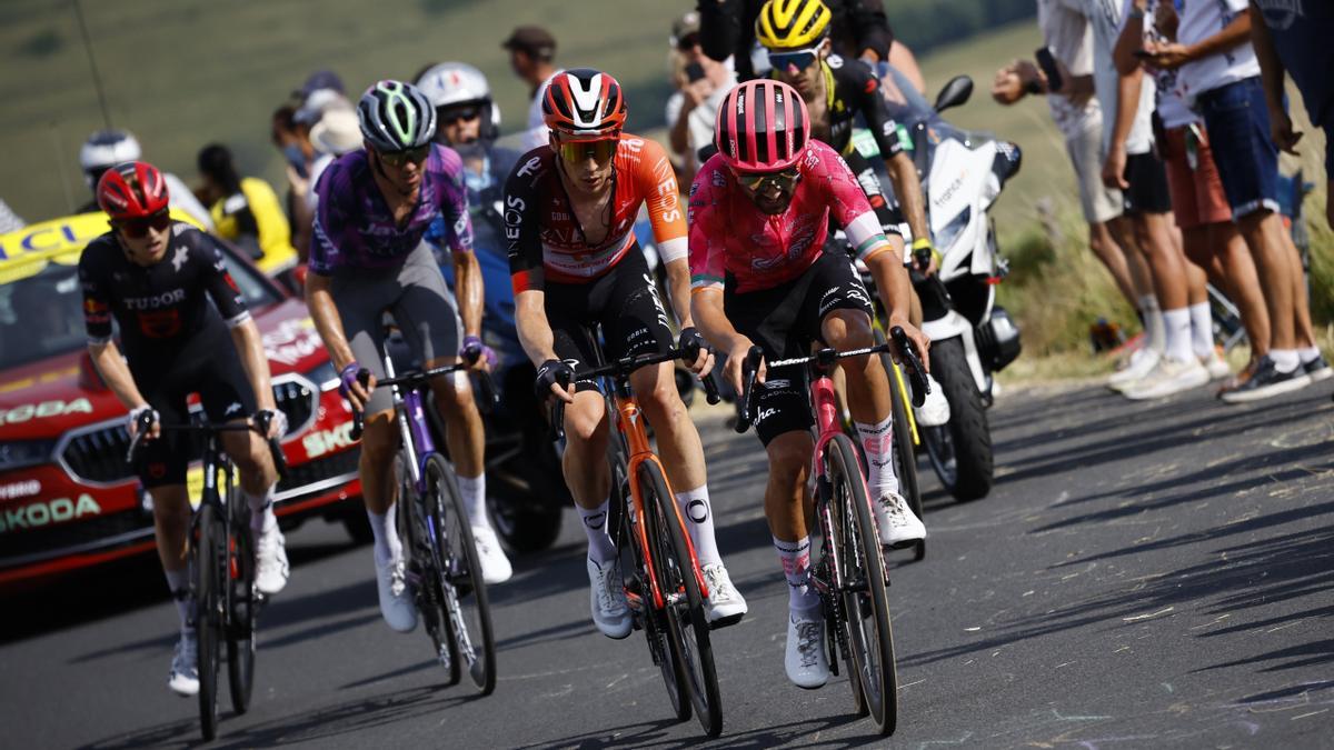 Healy, liderando la fuga.