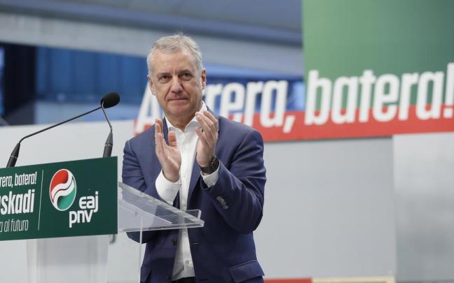 Iñigo Urkullu y Andoni Ortuzar han intervenido este martes en Barakaldo en un mitin. Iñigo Urkullu y Andoni Ortuzar han intervenido este martes en Barakaldo en un mitin.
