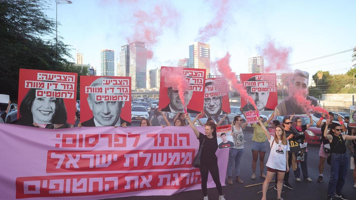 Imagen de una concentración en las calles de Tel Aviv