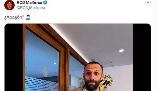 El tuit del Mallorca, con un fragmento del vídeo de Muriqi. / X (@RCD_Mallorca) El tuit del Mallorca, con un fragmento del vídeo de Muriqi.
