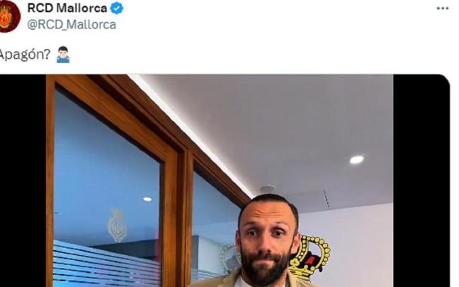 El tuit del Mallorca, con un fragmento del vídeo de Muriqi. / X (@RCD_Mallorca) El tuit del Mallorca, con un fragmento del vídeo de Muriqi.