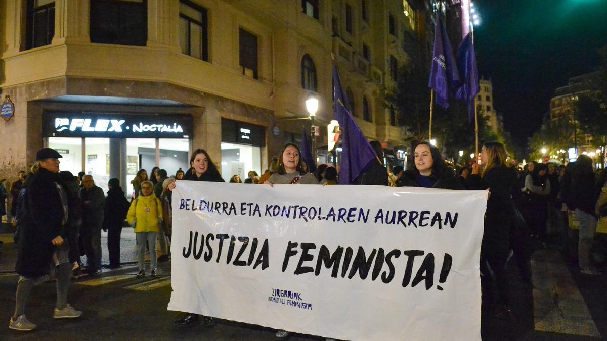 Imagen de una manifestación contra la violencia machista.