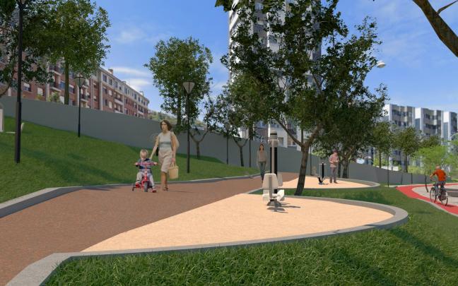 El Ayuntamiento de Bilbao inicia esta semana las obras de recuperación del talud ubicado junto a la Avenida del Ferrocarril,