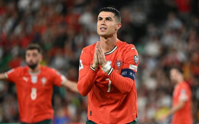 Cristiano Ronaldo, durante un partido con la selección de Portugal.