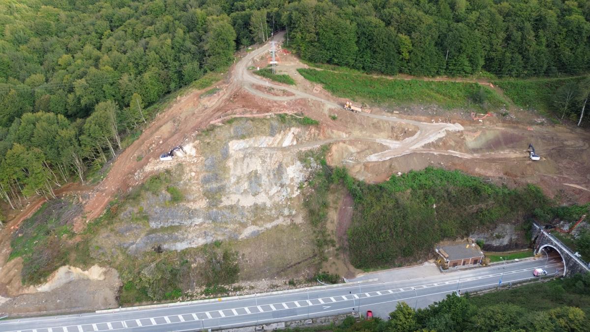 Estado actual de las obras en la boca sur. Foto: Gobierno de Navarra